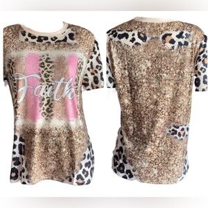🆕 Women’s leopard bleached faith tshirt